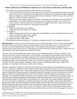 FA 489 Course Syllabus - Department of Western Languages and