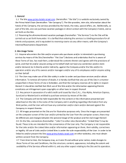 Terms Of Use - Prima Hotels Israel