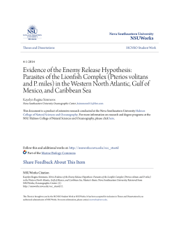 Evidence of the Enemy Release Hypothesis: Parasites
