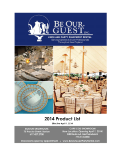 Effective April 1, 2014 - Be Our Guest Party Rental