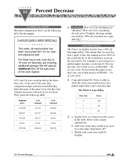 Percent Decrease - Math Education Page