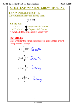 8.1-8.2 Exponential Growth and Decay.notebook