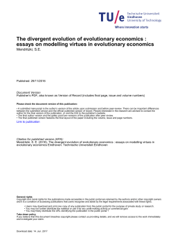 The divergent evolution of evolutionary economics : essays on