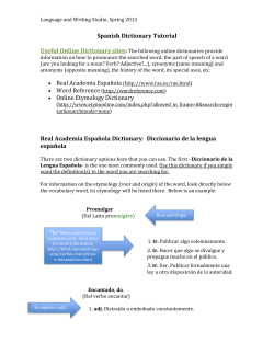 Spanish Dictionary Tutorial &bull; Online Etymology Dictionary Real