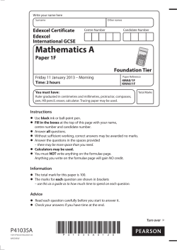 Paper 1F - Edexcel
