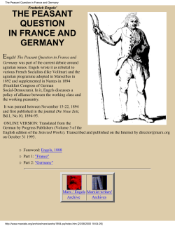 The Peasant Question in France and Germany