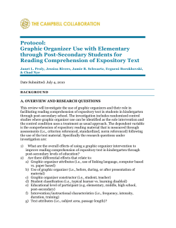 Protocol: Graphic Organizer Use with Elementary through Post