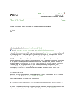 The Erotic Conception of Ancient Greek Landscapes - Purdue e-Pubs
