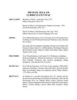 michael ballam curriculum vitae - National Center for Voice and