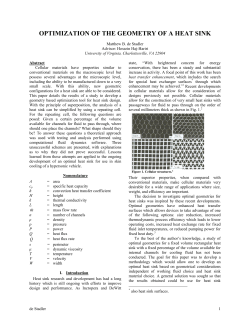 OPTIMIZATION OF THE GEOMETRY OF A HEAT SINK