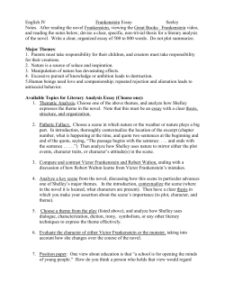 English IV Frankenstein Essay Seeley