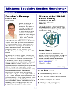 Mixtures Specialty Section Newsletter