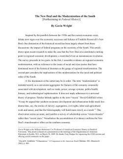 The New Deal and the Modernization of the South