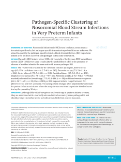 Pathogen-Specific Clustering of Nosocomial Blood Stream