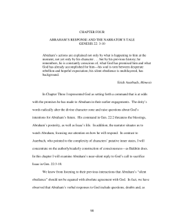 Chapter Four: Abraham`s Response and the Narrator`s Tale