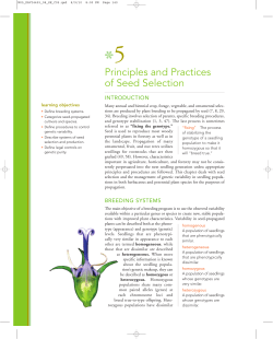 Principles and Practices of Seed Selection