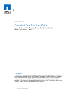 SnapVault Best Practices Guide
