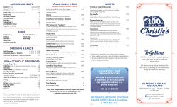 lunch menu - Christie`s Seafood Restaurant