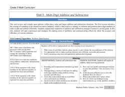 Grade 3 Math Curriculum - Madison Public Schools