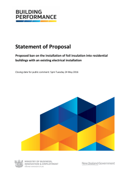 Statement of proposal: Foil insulation