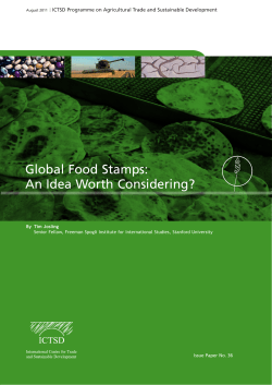 Global Food Stamps: An Idea Worth Considering?