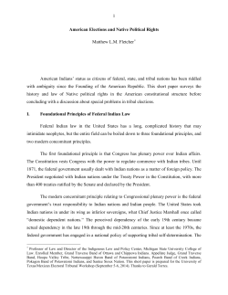 1 American Elections and Native Political Rights Matthew L.M.