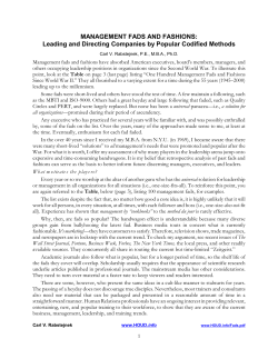 MANAGEMENT FADS AND FASHIONS: Leading and Directing