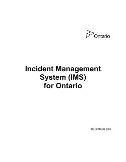 IMS Doctrine (2009) - Emergency Management Ontario