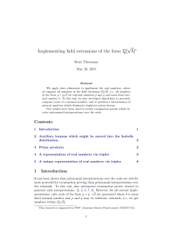Implementing field extensions of the form Q[ &radic; b]
