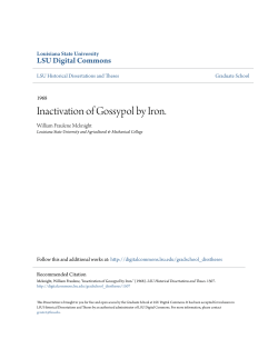 Inactivation of Gossypol by Iron. - LSU Digital Commons