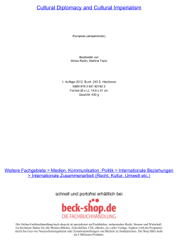 Cultural Diplomacy and Cultural Imperialism - Toc - Beck-Shop