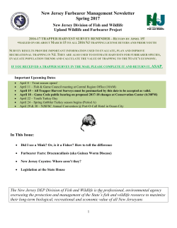 New Jersey Furbearer Management Newsletter, Spring 2017