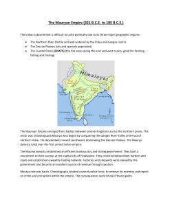 The Mauryan Empire (321 B.C.E. to 185 B.C.E.)