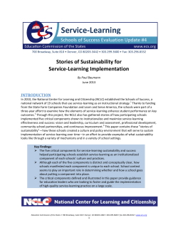 Stories of Sustainability for Service-Learning