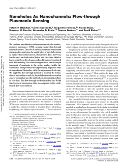 Nanoholes As Nanochannels: Flow