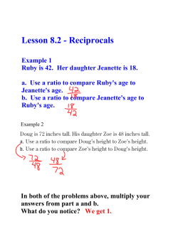 Lesson 8.2 Reciprocals - Fort Thomas Independent Schools