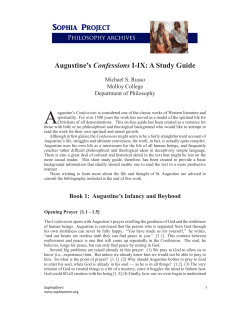 Augustine`s Confessions I-IX: A Study Guide