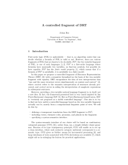 A controlled fragment of DRT