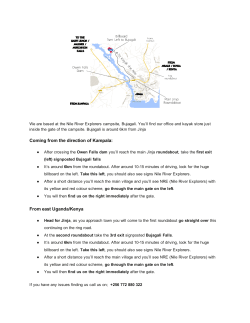 Coming from the direction of Kampala: From east