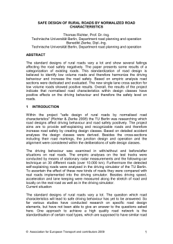 1 SAFE DESIGN OF RURAL ROADS BY NORMALIZED ROAD