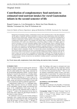 Contribution of complementary food nutrients to estimated total