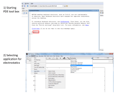 1) Starting PDE tool box 2) Selecting application for electrostatics