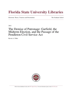 The Demise Of Patronage: Garfield, The Midterm Election, And The
