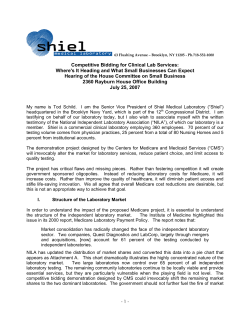 Competitive Bidding for Clinical Lab Services: Where`s It Heading