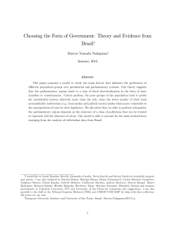 Choosing the Form of Government: Theory and Evidence from Brazil*