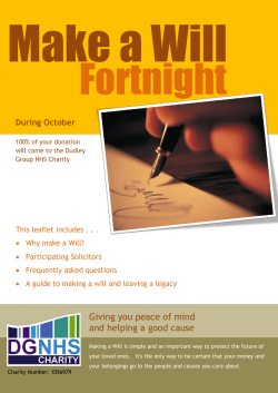 Making Your Will - The Dudley Group NHS Foundation Trust
