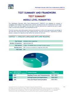 Test Summary and Framework - Washington Educator Skills Tests