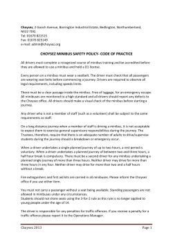 CHOYSEZ MINIBUS SAFETY POLICY