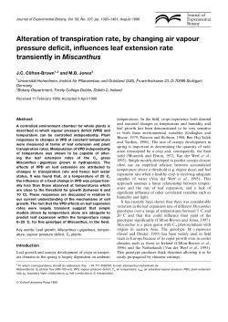 Alteration of transpiration rate, by changing air vapour pressure