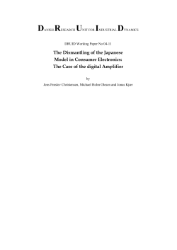 The Dismantling of the Japanese Model in Consumer Electronics
